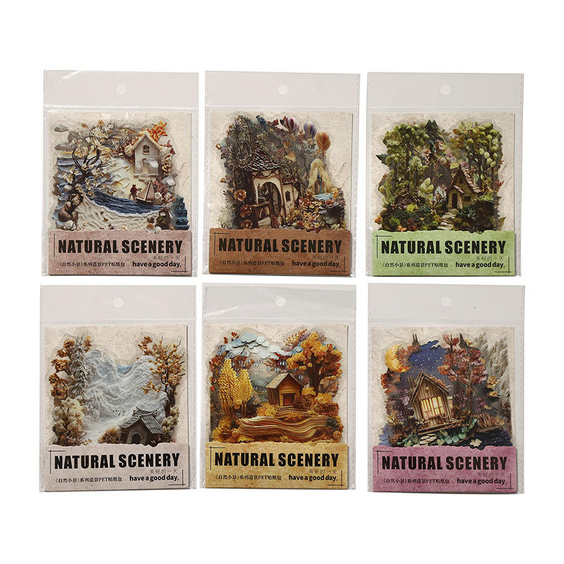 10 Pcs Nature Mini Scenes Series Landscape themed Scrapbooking Stickers