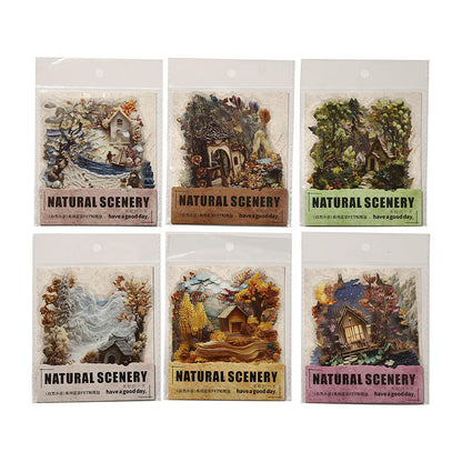 10 Pcs Nature Mini Scenes Series Landscape themed Scrapbooking Stickers