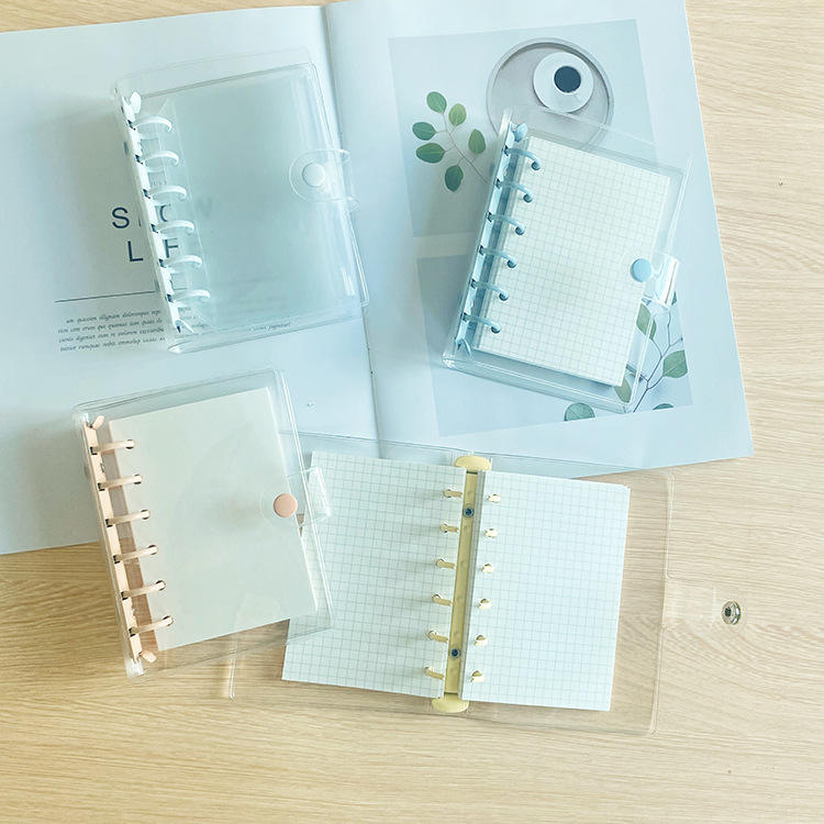 A7 Loose-Leaf Macaron Transparent 6-Hole Candy Color Notebook