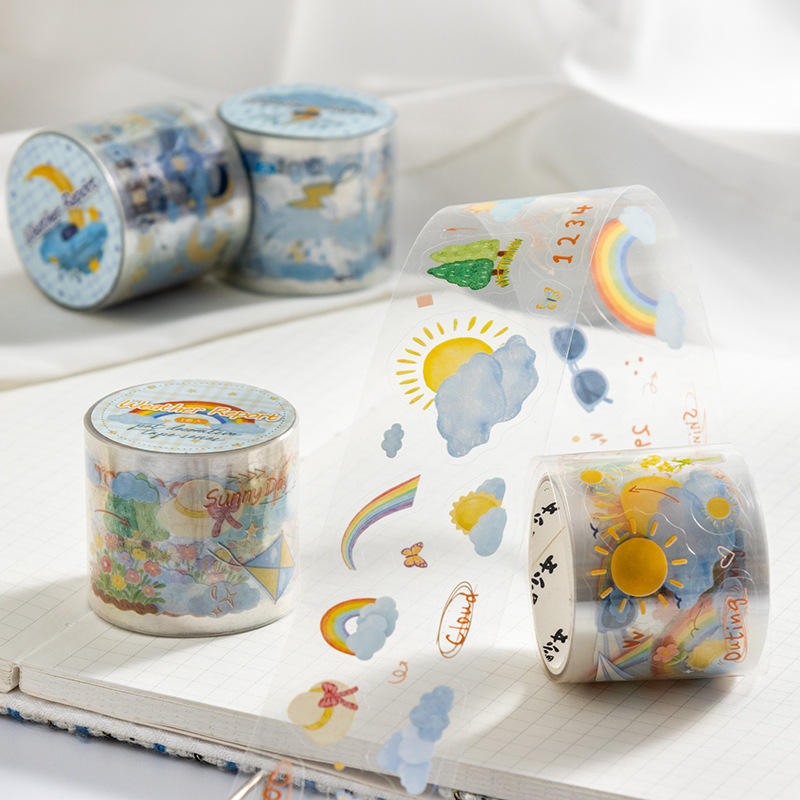 1 roll Weather Forecast Series Weather-themed PET die-cut journaling tape