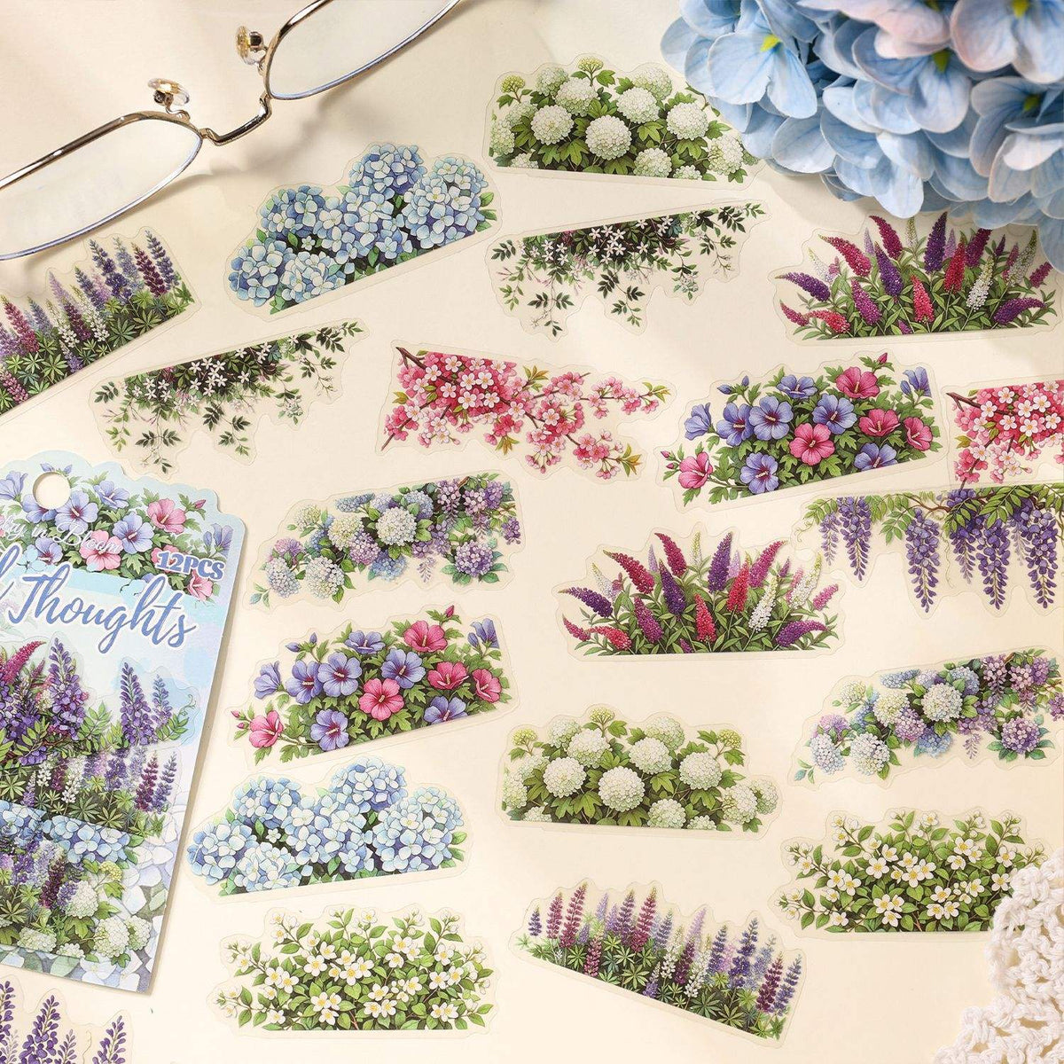 20 Pcs Poems in Bloom Floral Thoughts Journaling Stickers