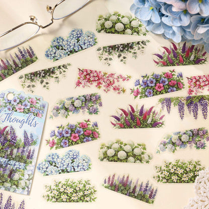 20 Pcs Poems in Bloom Floral Thoughts Journaling Stickers