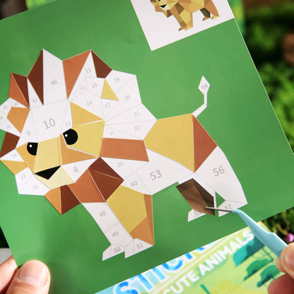 14 pcs Interest Zoo Series Cute Cartoon Paint By Sticker Pages