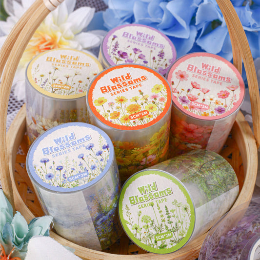 1 Roll Wild Blossom Series Floral Journaling Embellishments Tape