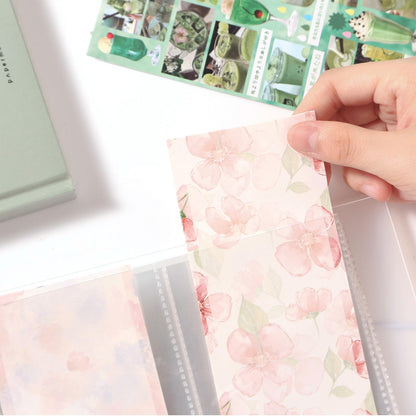 1 Pc Three Compartment Long Strip Sticker and Tape Organizer Notebook