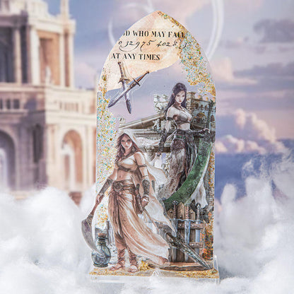 20 Sheets Fantasy Occupation Dual-Material Character Scenery Sticker Book