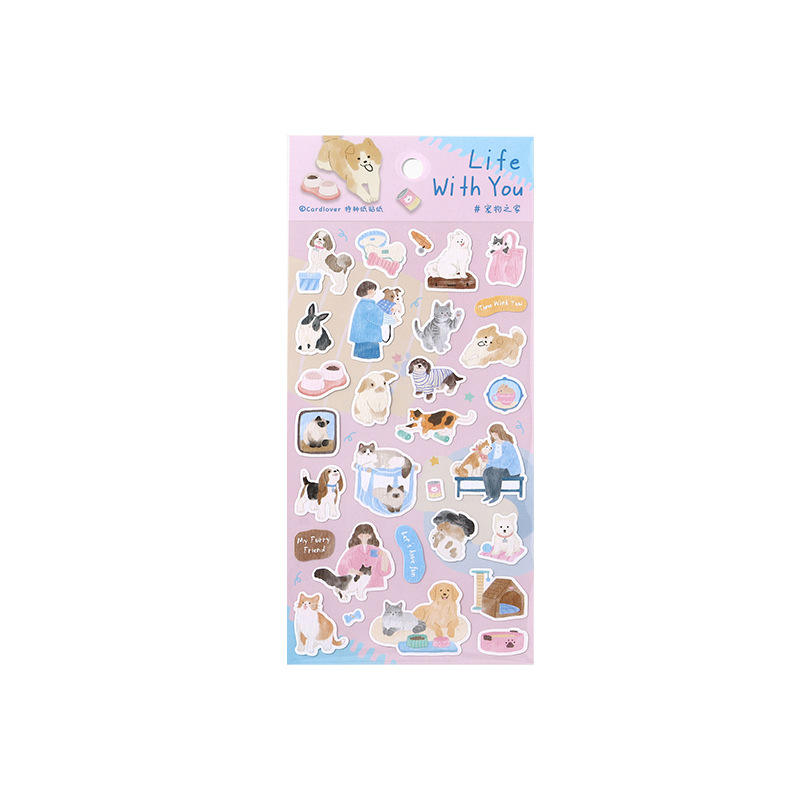 1 sheet The Long Slow Days Series Japanese-style watercolor stickers