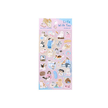 1 sheet The Long Slow Days Series Japanese-style watercolor stickers