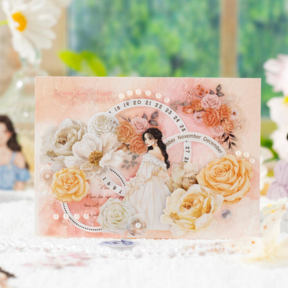 25 pcs Going Where There Are Roses Series Character Flower Stickers