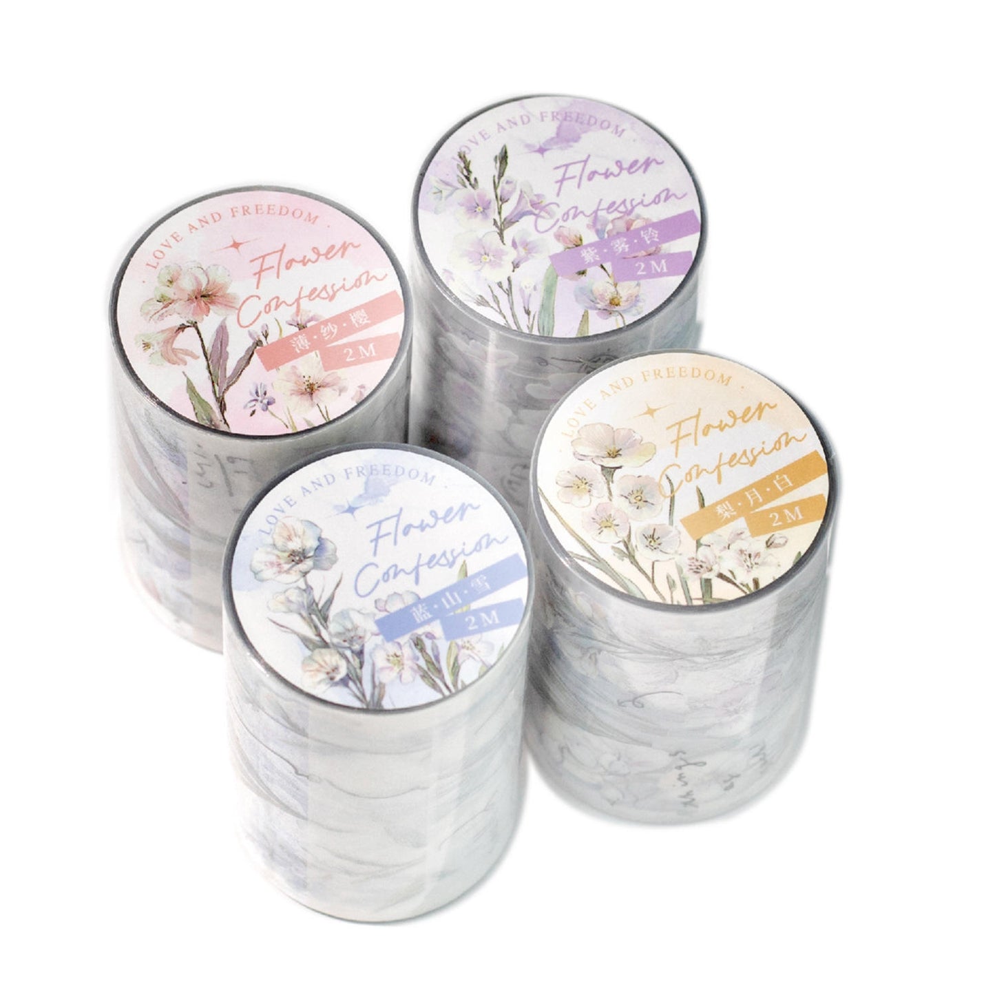 2M Roll Flower Confession Series Shell Light Flower Pet Tape