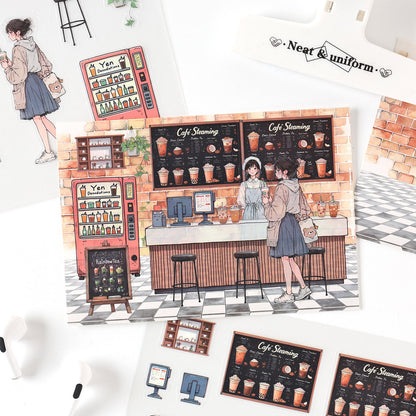 3 pcs/pack Afternoon Shimmer Scene Stickers for journaling