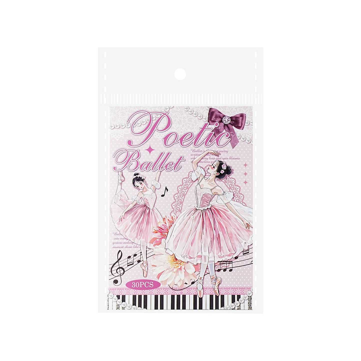 30 Pcs Ballet Monologue Series Ballet-themed Scrapbooking Stickers