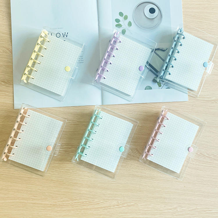 A7 Loose-Leaf Macaron Transparent 6-Hole Candy Color Notebook