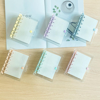A7 Loose-Leaf Macaron Transparent 6-Hole Candy Color Notebook