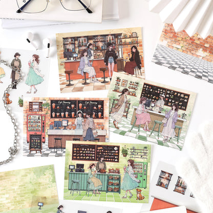 3 pcs/pack Afternoon Shimmer Scene Stickers for journaling