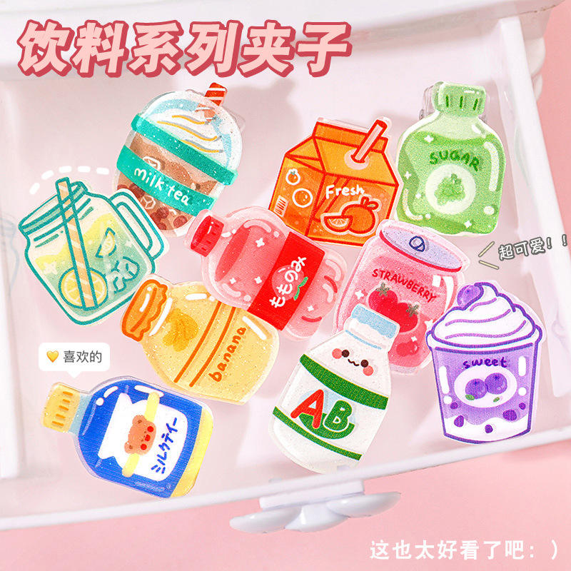 1 Pc Creative Cartoon Drink Bottle-Shaped Cute Clip