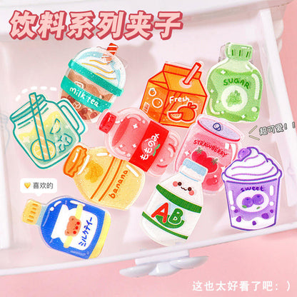 1 Pc Creative Cartoon Drink Bottle-Shaped Cute Clip