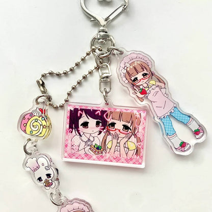 1 Pc Cute Girl Charm Keychain Accessories