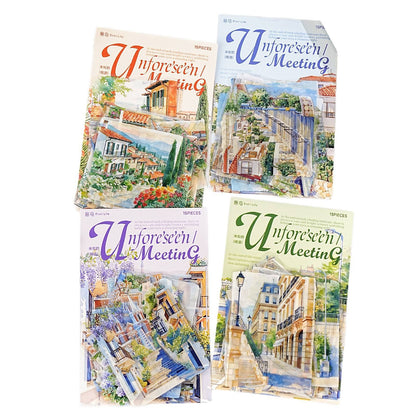 15 Pcs The Unknown Encounters Series Staircase Landscape Sticker