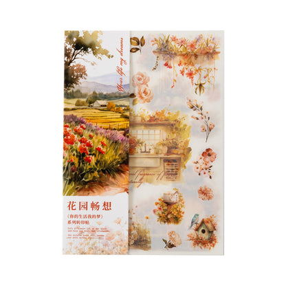 2 Sheets Your Life My Dream Series Transfer Journaling Stickers