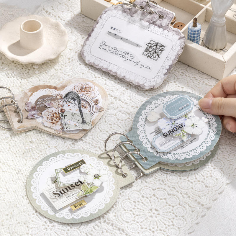 15 Sheets Gentle Touch in Your Hands Series Loose-Leaf Notebook with Custom Shapes