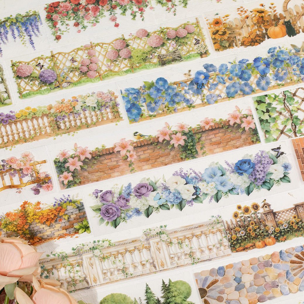 28 sheets Paper Flower and Vine Series Scene Setting Sticker Book