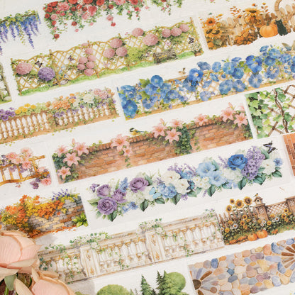 28 sheets Paper Flower and Vine Series Scene Setting Sticker Book
