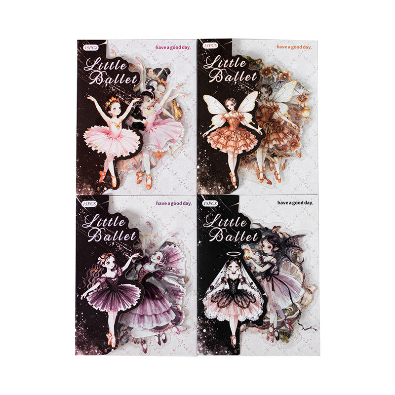 15 Pcs Little Ballet Series Dreamy Retro Character Stickers
