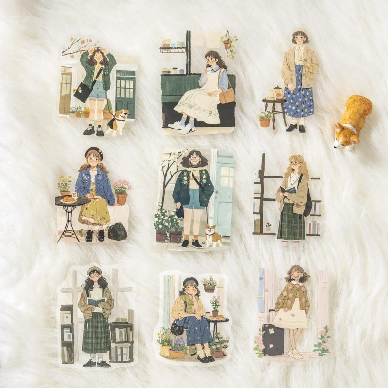 20 Pcs Mori Girl Story Series Character Life Stickers