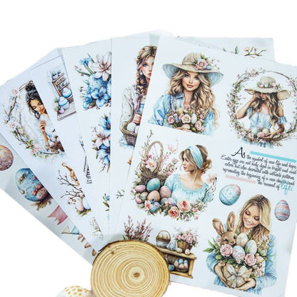 20 Sheets Character flower castle Handbook Decoration Sticker Book