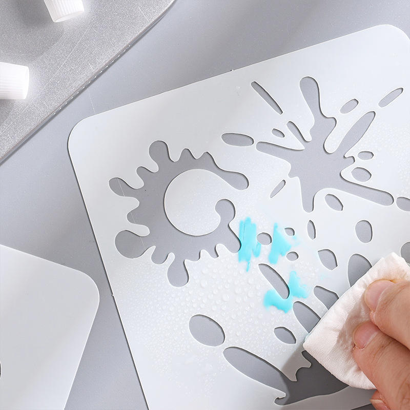 6pcs Ink Drop PET Painting Stencil Set