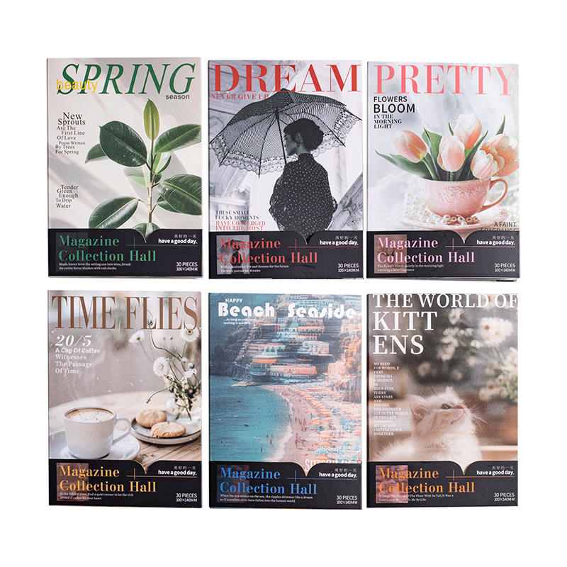 30 Sheets Loose Leaf Magazine Collection Series Retro Scrapbooking Paper