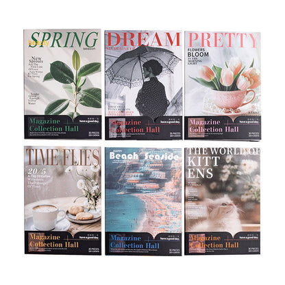 30 Sheets Loose Leaf Magazine Collection Series Retro Scrapbooking Paper