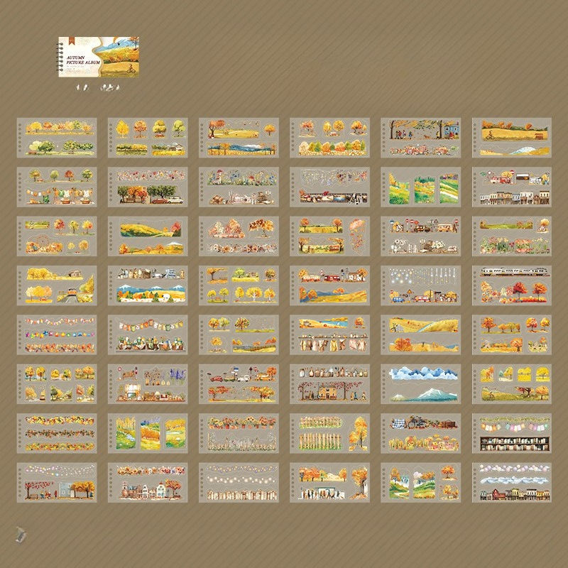 48 Sheets Autumn Picture Book Series Scenic Spiral bound Sticker Book