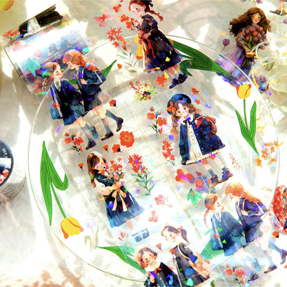 2M/Roll Flowers and You Series Literary Shell Light Girl Pet Tape