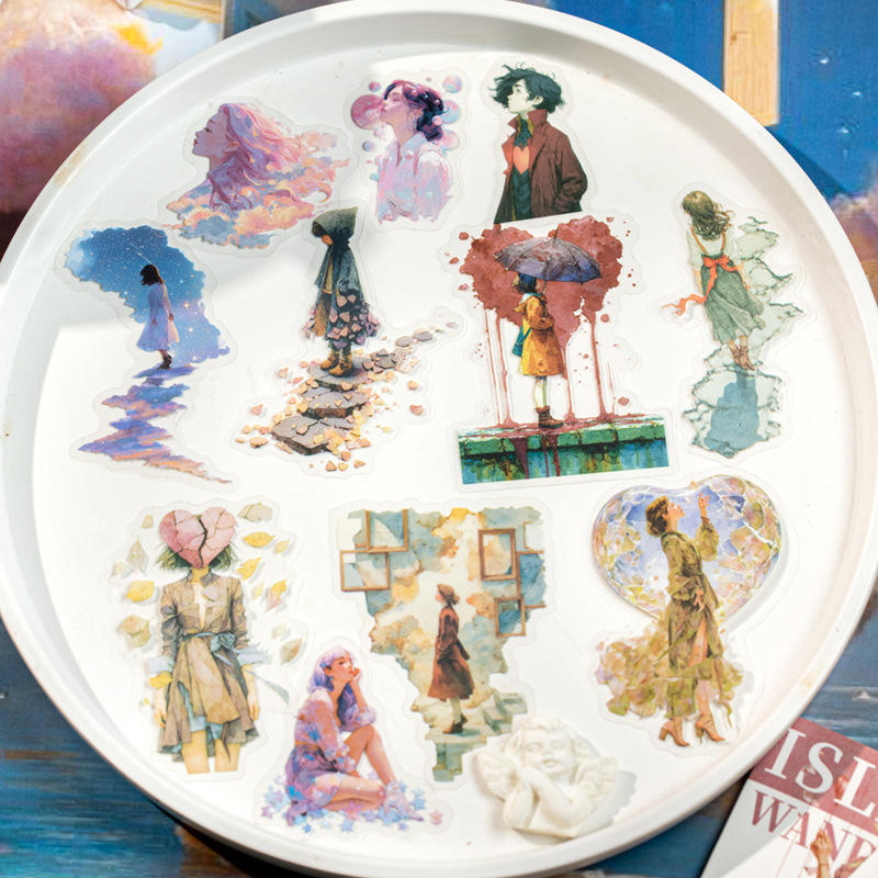 10 Pcs Island Wanderings Series Outdoor Character Fantasy Stickers