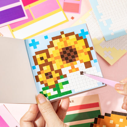 24 Sheets Pixel Art Scrapbooking Sticker Book