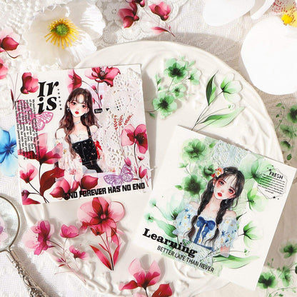 40 Pcs Blooming Clouds Pretty flowers and leaves stickers