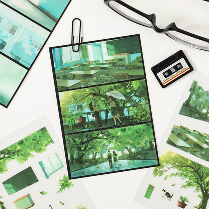 3 sheets Youth Time Zone Series Anime Scenery stickers