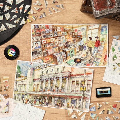 4 sheets per pack Nostalgic Scenery Stickers DIY Journaling Stickers