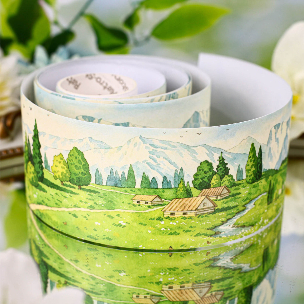 1 Roll Wandering Green Pasture Series Scenery Themed Tape