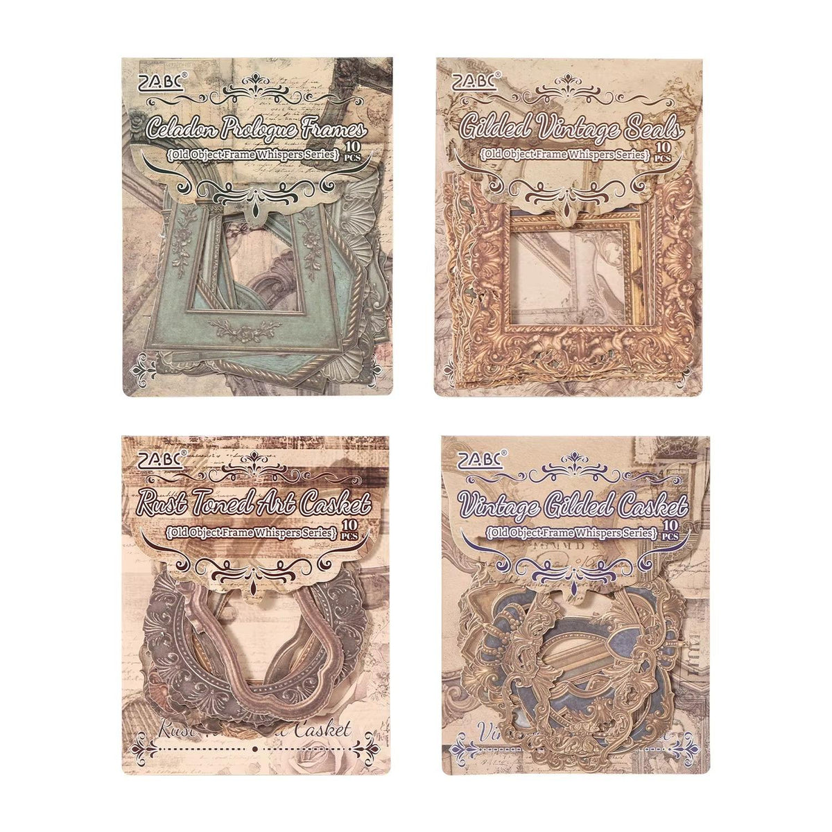 10 Pcs Vintage Frames Series Retro Journaling Stickers