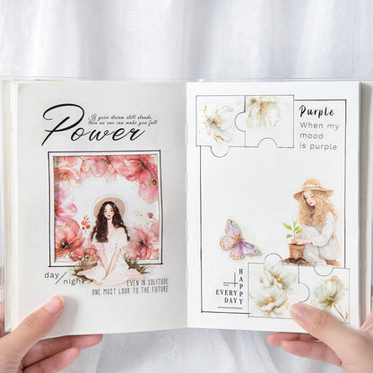 15 pcs Flower Story Series Multi-Size Flower Sticker Pack