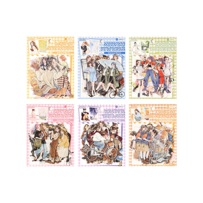 20 Pcs Old Times Stationery Series Journaling Character stickers