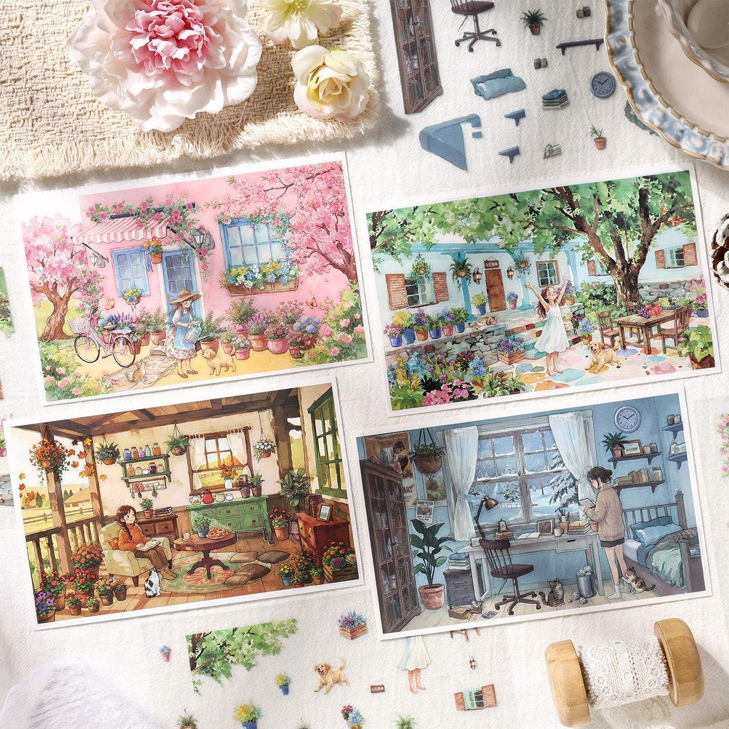 3 Sheets Floating Light Collection Decorative 3D Stickers
