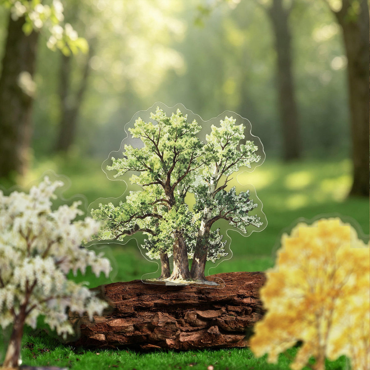 10 Pcs Wooden Shadows and A World of Possibilities Series Tree Stickers