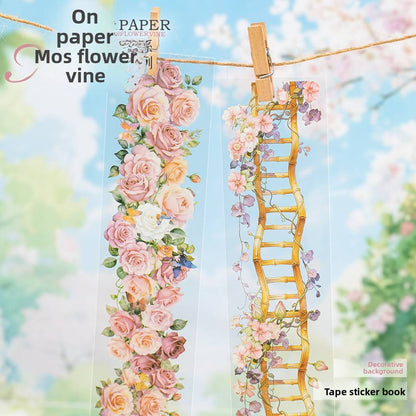 28 sheets Paper Flower and Vine Series Scene Setting Sticker Book