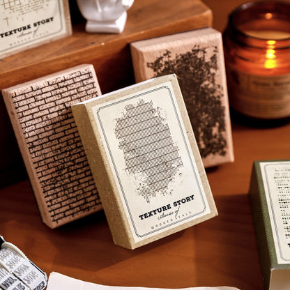1 Pc Stamp Texture Tales Series Wooden Stamp for Journaling
