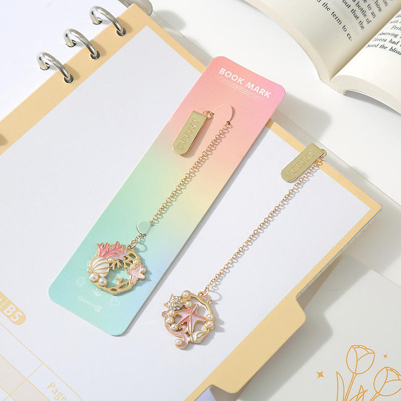 Starfish Metal Bookmark Cartoon Style Multi-Functional Book Clip Pendant