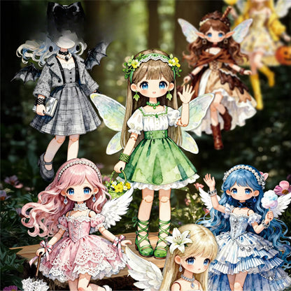 10 Pcs Lolita Fairy Series Lolita-style Anime-themed Journaling Stickers